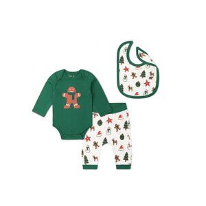 Monica + Andy Organic Cotton Baby 3-Piece Christmas Set 0–3M